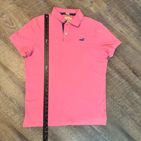 Hollister Men’s Epic Flex Stretch Polo Shirt XL Pink Short Sleeve Casual - Picture 3 of 6